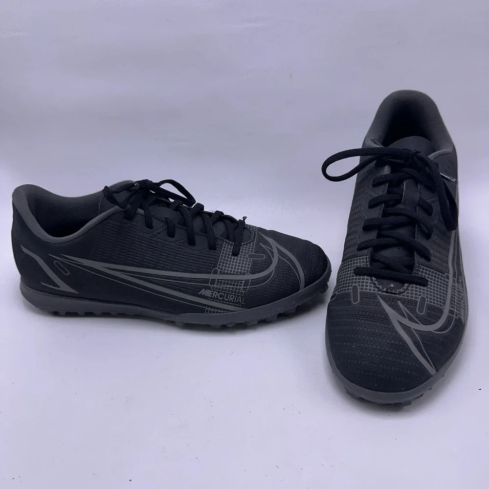 NIKE MERCURIAL VAPOR 14 CLUB TURF BLACK GREY CV0985-004 SOCCER SHOES SIZE 6